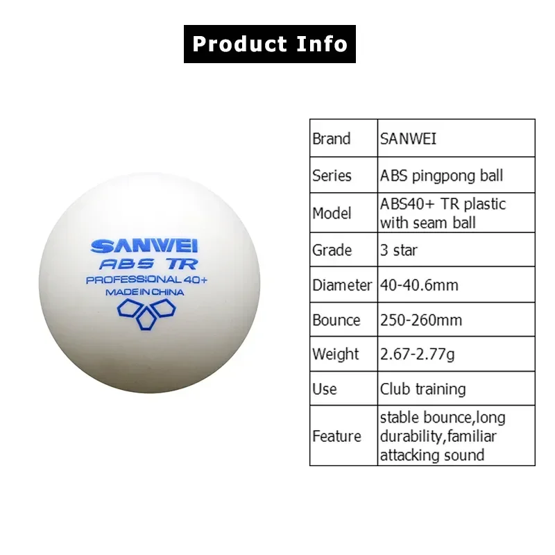 SANWEI-ABS TR 3 Star Table Ten - đánh giá và giá Donic Table Tennis Ball