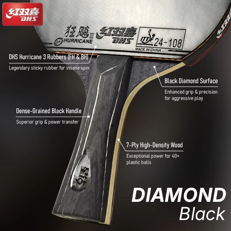 Original DHS DIAMOND Black 7Pl - đánh giá và giá Table Tennis Joola