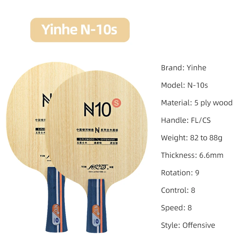 YINHE N10s Table Tennis Blade  - đánh giá và giá Table Tennis Paddle